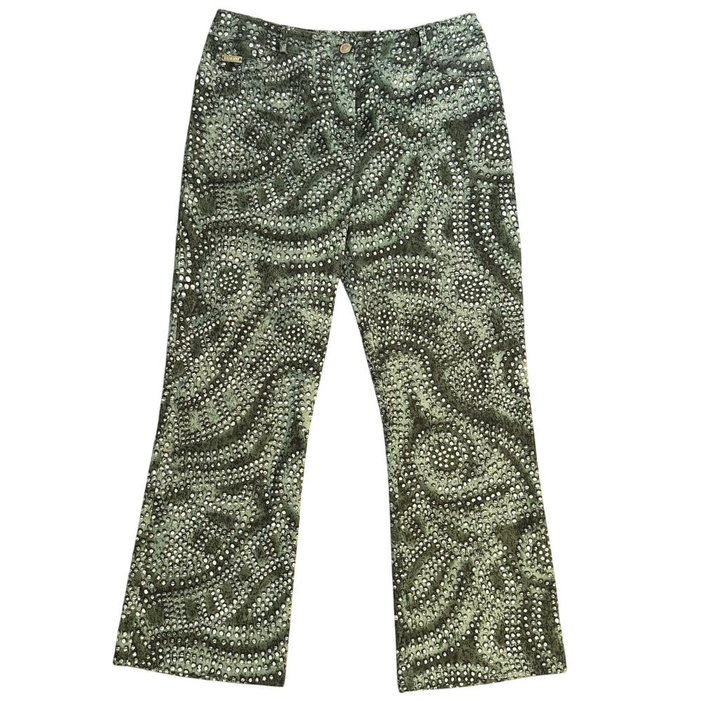 VTG MCM Pant St John Sport Marie Gray Hippie Boho Dot Pattern Ankle Women's 6